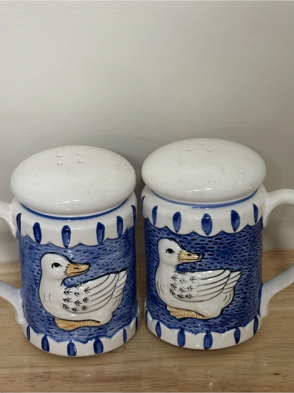 Vintage 1983 Ceramic Duck Salt & Pepper Shakers Set by Sigma